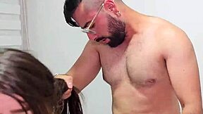 colombian hires couple for housekeeping roleplay in bedroom