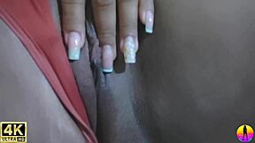 Girl dances and uses toys for a fun solo session