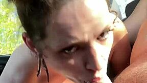 busty petite 18+ hooker gets fucked doggystyle in public, begs for facial cumshot