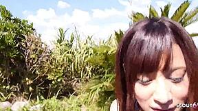 Petite Japanese Step-Sister Seduces For Outdoor Defloration Fuck On Holiday Trip