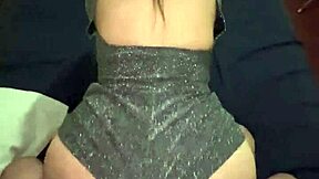 Beautiful Ass Bent Over in Sparkly Dress