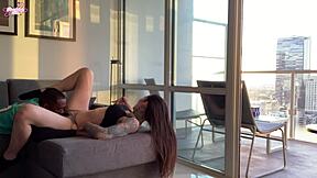 Sunset Creampie in La with Screaming Interracial Passion!