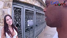 Latina Brunette Gets Monster Cock Cum On Ass!