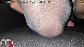 Naughty German man attempts to remove condom discreetly.