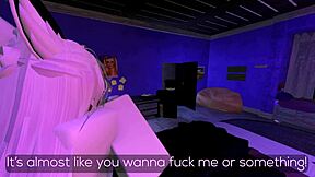 Misos rude awakening turns into a nasty blowjob in Roblox tale