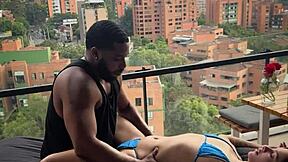 The Colombian Latina amateur receives an intimate romantic massage from her interracial friend