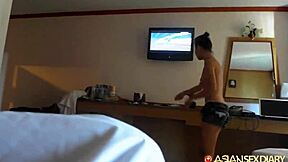 horny white dude fondles new tiny 18+ tits asian gf