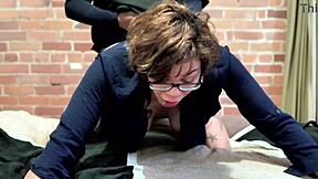 She can't talk and fuck at the same time with pierced nipples in bent over and missionary positions backstage