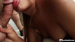 amazing blonde babe strips down fast. she sucks and licks balls with pure skill.