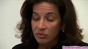 Blonde babe fingers lesbian milf officer