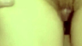 Teen girl rubs her shaved pussy while guy jerks off in reality