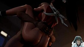 Fat Ass Mai Carried Gets Bald Pussy Nailed While Sucking Mask Dildo in Doggystyle