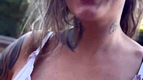 Prostitute Gives Discount Blowjob In Vacant Lot With Big Tits