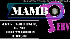 Very slim khali noire FUCKED by 2 MONSTER cocks DP ANAL 2on1 slim ATM BBC ob398