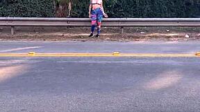 Prostitute Gives Discount Blowjob In Vacant Lot With Big Tits