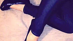 Jessica Delivers a Special Footjob in Heels