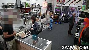 sex in shop is happening with ball licking slut blowjob cock sucking rough fucking