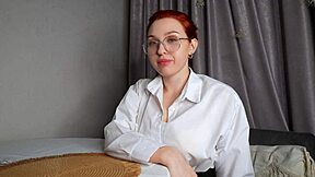 I fucked the impudent teacher and came on her glasses.