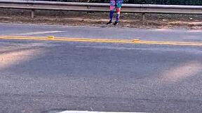 Prostitute Gives Discount Blowjob In Vacant Lot With Big Tits