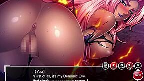 Taimanin Asagi battles with ebony bondage and creampie in anime