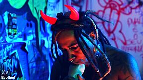 Lesbian Heel Play and Foot Domination with Spitting, Gagging, Choking, and Deepthroat on Natural Tits