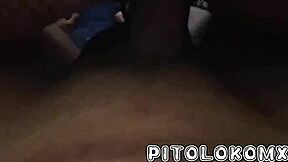 Why does that young petite cousin with red stockings and nice tits tease her ass?