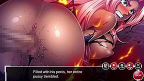 Taimanin Asagi battles with ebony bondage and creampie in anime