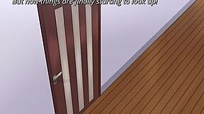 Stifsøster bøjer sig forover til doggystyle