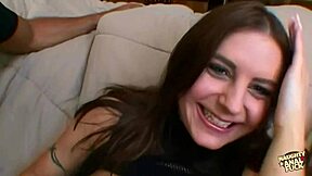 horny brunette fucks a guy with masked lesbians in group action