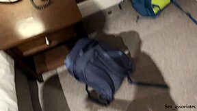 stepmother and son sharing hotel bed for taboo fun