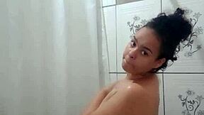 Showering Latina teen fingers herself with pure lust