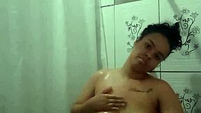 Showering Latina teen fingers herself with pure lust