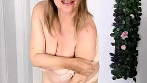 stepmom seduces stepson with striptease blowjob cumshot on huge boobs