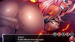 Taimanin Asagi battles with ebony bondage and creampie in anime