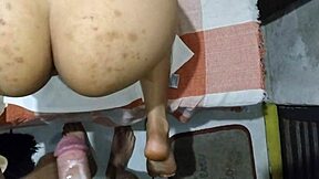 Hot morena bends over ass for big cock spitting orgasm sofa!