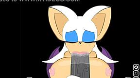 rouge interrupts shadow for a big cock sucking scene