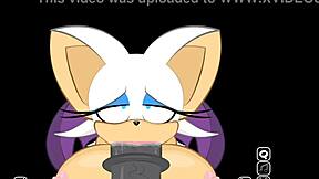 rouge interrupts shadow for a big cock sucking scene