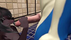 alpha wolf dominates slutty gym girl in vrchat.