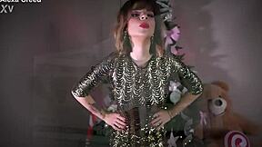 Tattooed Goddess Humiliates Submissive with Big Tits Domination