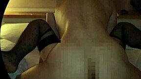 piston handjob with asian stockings