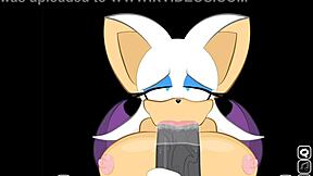 rouge interrupts shadow for a big cock sucking scene