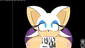 rouge interrupts shadow for a big cock sucking scene