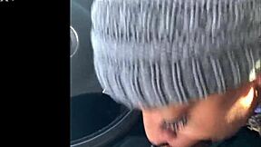 Ebony Snowboarder Gags On Big Black Cock In The Car, Swallowing Every Drop!