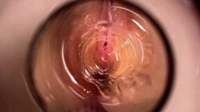 Camera Explores Mia's Tight, Creamy, Juicy Pussy Deep Inside