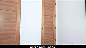 Luna Mills and Alex Jett star in a stepsister family scene.