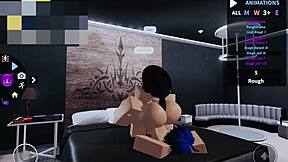 Rich femboy gets fucked hard in Roblox game session