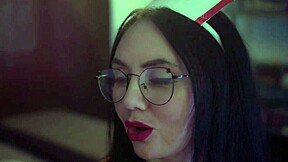 lewd girl pegs man with rimjob and cumshot