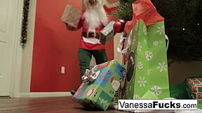 Vanessa's Passionate Encounter With Santa Fucking Her Wet Pussy