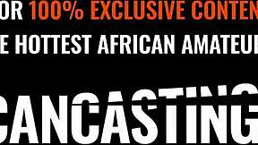 Amateur ebony model tricked to suck white cock at couch casting call