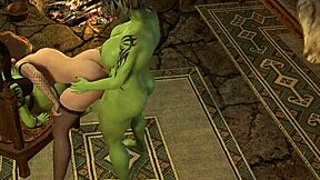 Damn! Sissy Ladyboy Elf dikongkek keras oleh Futa Shemale Ork!